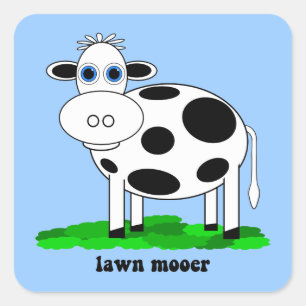 grappige koe vierkante sticker