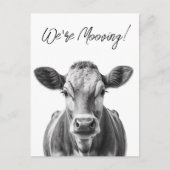Grappige koe we gaan verhuizen aankondiging (Voorkant)