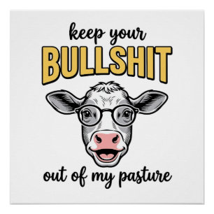 Grappige Koe Weide Vintage Shirt Ontwerp_1 Perfect Poster