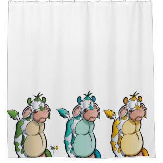 Grappige koeien douchegordijn