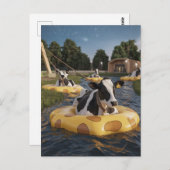 Grappige Koeien tijdens een float trip Briefkaart (Voorkant / Achterkant)