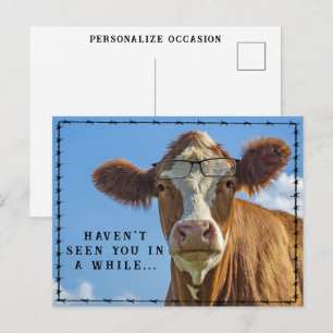 Grappige Koeienbril Country Western Ranchers-verha Briefkaart