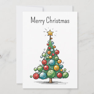 Grappige Koele Comic Minimalistische Moderne Kerst Feestdagenkaart