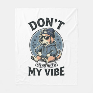 Grappige koele hond vibe vintage vector T-shirt on Fleece Deken