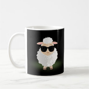 Grappige Koele Schaap Zonnebril Neon Groen Cartoon Koffiemok