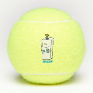 Grappige koelkast cartoonillustratie tennisballen
