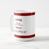 Grappige koffie achterstevoren gespeld is Eeffoc G Koffiemok (Voorkant links)