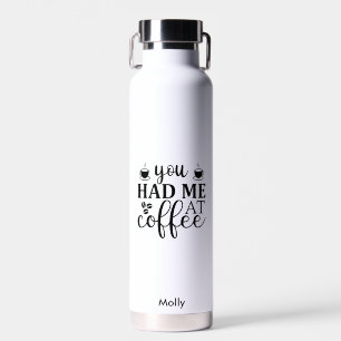 Grappige koffie citaat aangepaste waterfles