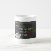 Grappige koffie codering grap zwart minimalistisch koffiemok (Center)