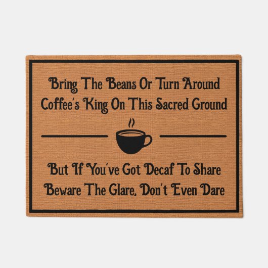 Grappige koffie decaf Humor minimalistisch rustiek Deurmat (Voorkant)