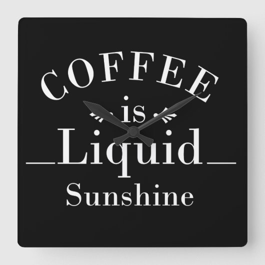 Grappige koffie drinker citaten vierkante klok (Voorkant)