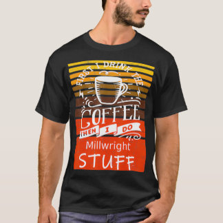 Grappige koffie grafische decoratie voor een Millw T-shirt
