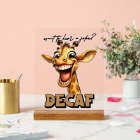 Grappige koffie grap decaf giraffe woord kunst