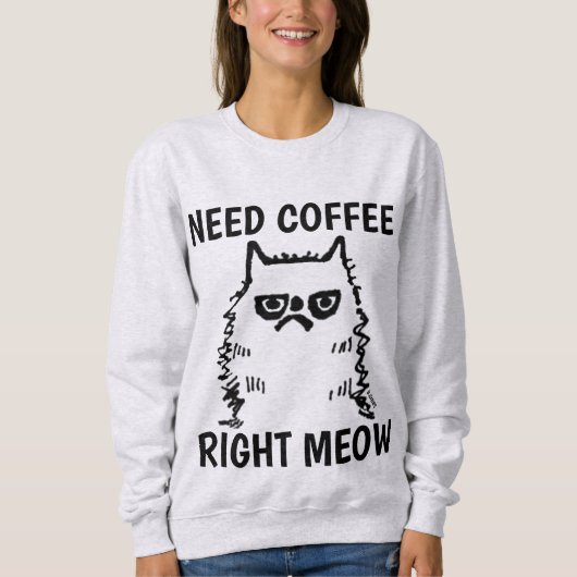 Grappige Koffie Kat T-shirts Grumpy Kat (Voorkant)
