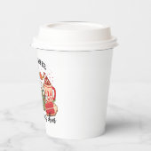 grappige koffie Kerstmis juichfeest Papieren Bekers (Links)