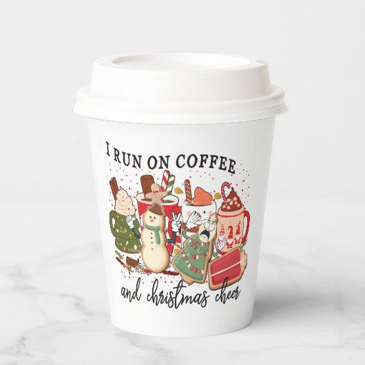 grappige koffie Kerstmis juichfeest Papieren Bekers (Voorkant)
