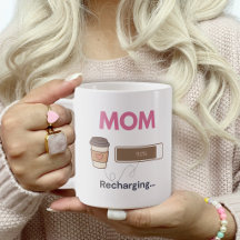 Grappige koffie mama oplaadbare koffie citaat
