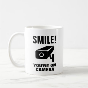 Grappige koffie mok - Glimlach je op de camera