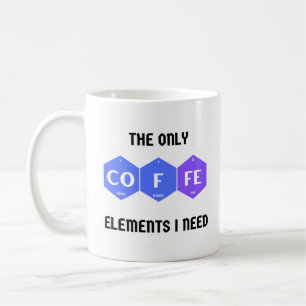 Grappige koffie Mok met periodieke tafelelementen