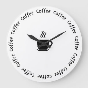 Grappige Koffie Muur Klok - "Koffie O'Clock"