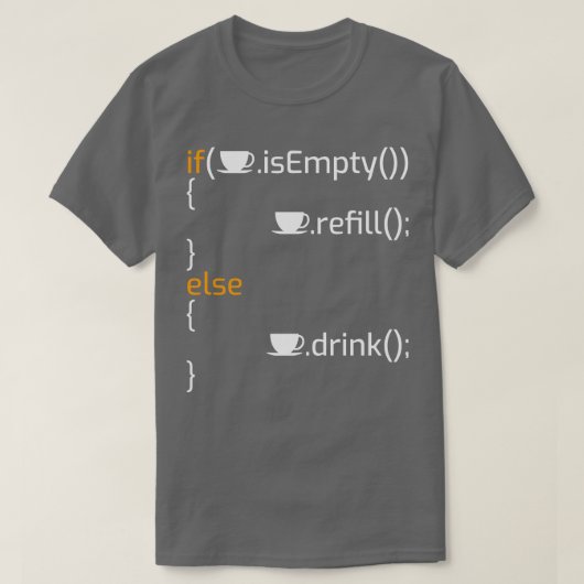 Grappige koffie programmeren grap I T-shirt (Design voorkant)