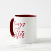 Grappige koffie quote Mok, altijd beginnen met kof Mok (Voorkant links)