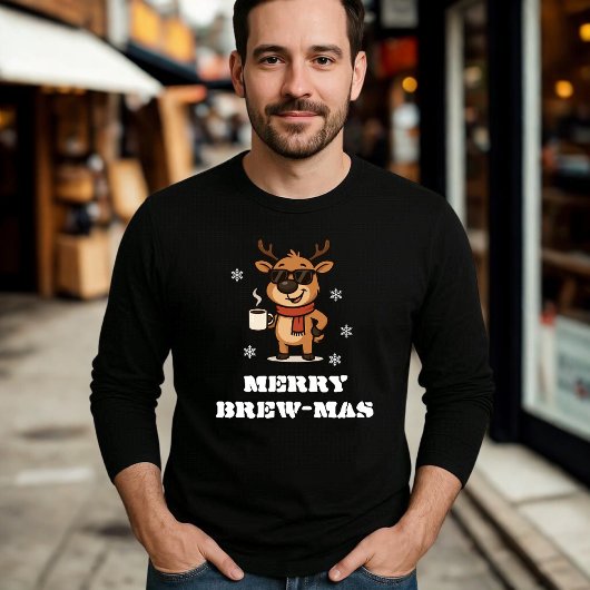 Grappige Koffie Rendier Kerstmis T-shirt