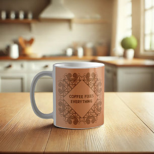 Grappige koffie repareert alles Celtic Tribal Scro Koffiemok