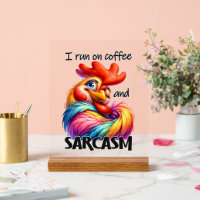 Grappige koffie sarcasme woord kunst haan