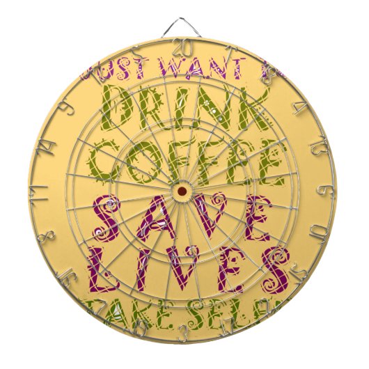 Grappige koffie selfie offerte ontwerp dartbord (Voorkant)