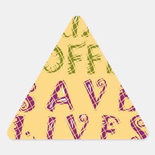 Grappige koffie selfie offerte ontwerp driehoek sticker