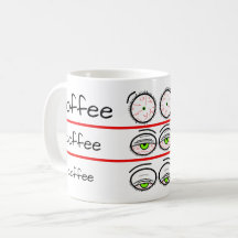 Grappige koffie stemmingsniveaus ontwerp