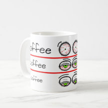 Grappige koffie stemmingsniveaus ontwerp