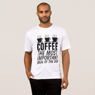 Grappige Koffie T-shirts, BELANGRIJKSTE MAALTIJD V T-shirt