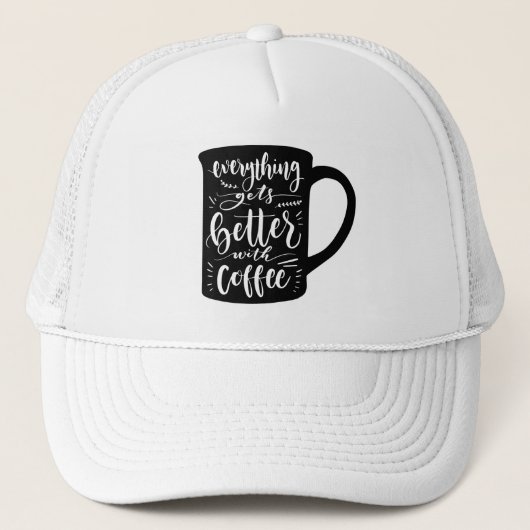 Grappige koffie verslaafde Java, Latte cafeïne cit Trucker Pet (Voorkant)