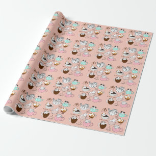 Grappige koffiekatten cadeaupapier