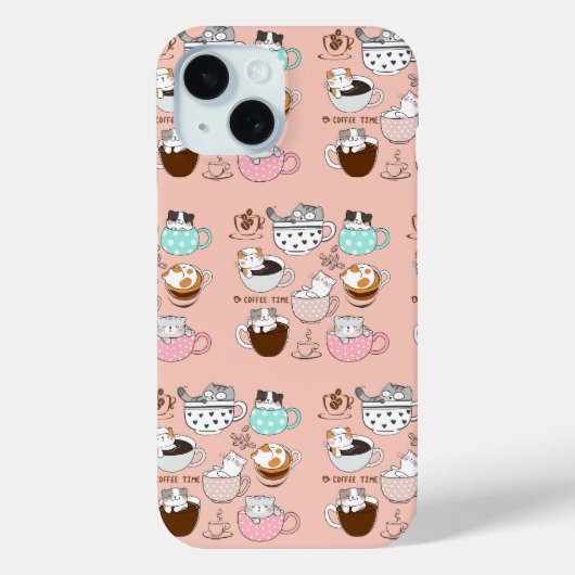 Grappige koffiekatten Case-Mate iPhone case (Achterkant)