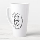 Grappige koffiekop voor Introverts Latte Mok (Linkerhoek)