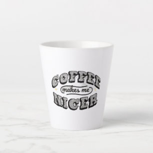 Grappige koffiemok - "Koffie maakt me aardiger" Latte Mok