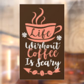 grappige koffiewinkel raamsticker (Vel 2)