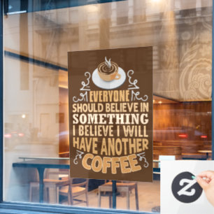 grappige koffiewinkel, woord art Window Cling Raamsticker