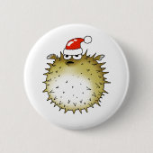 Grappige Kogelvis Kerstmis Ronde Button 5,7 Cm (Voorkant)