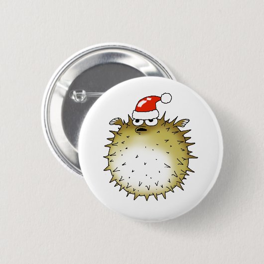 Grappige Kogelvis Kerstmis Ronde Button 5,7 Cm (Voorkant /achterkant)