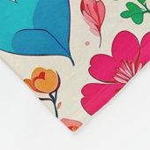 Grappige kokette, harten en bloemen monogram fleece deken (Hoek)