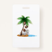 Grappige Kokosnoot Chaos - Humoristische Palm Tree Badge (Voorkant)