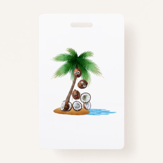 Grappige Kokosnoot Chaos - Humoristische Palm Tree Badge (Voorkant)
