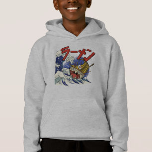 Grappige kom Ramen tijdens een oceaanstorm