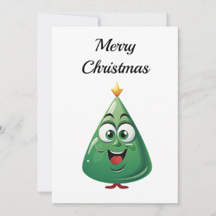 Grappige komische minimalistische moderne kerstboo feestdagenkaart