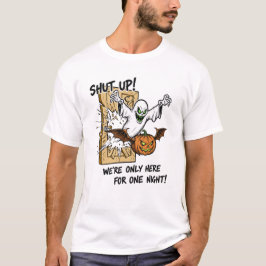 Grappige komische stijl geest en pompoen Halloween T-shirt