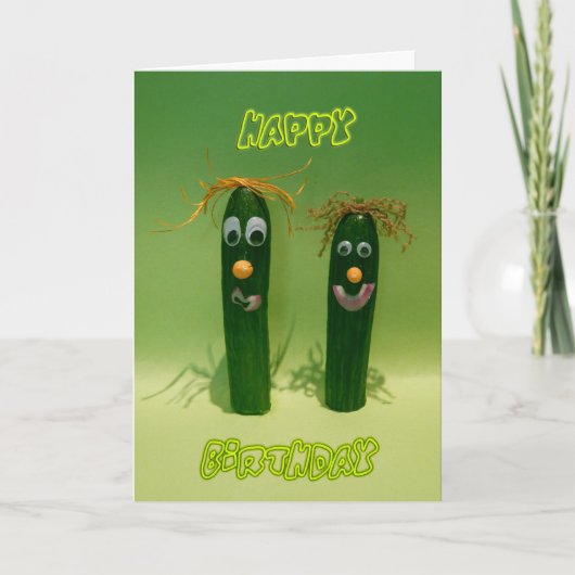 Grappige Komkommers Verjaardagskaart Kaart (Voorkant)